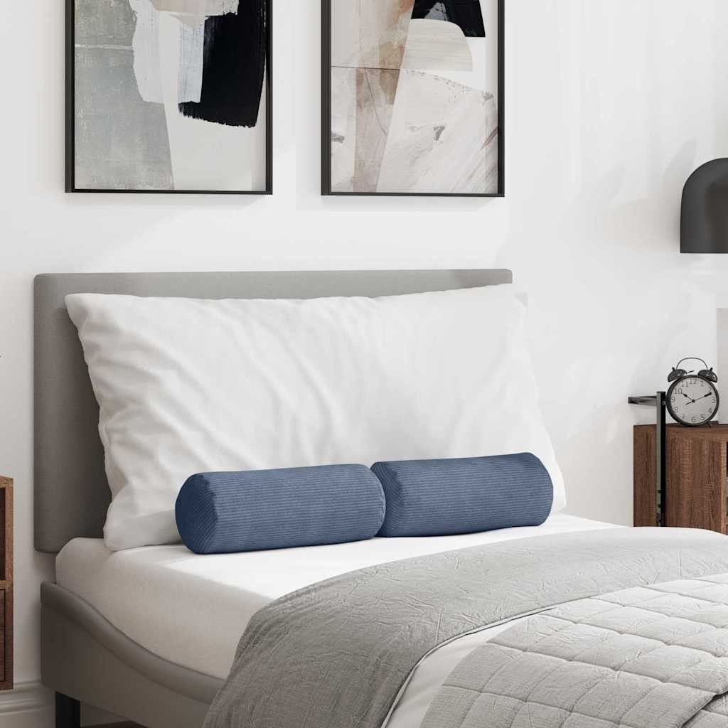 vidaXL Poduszki Wałkowe 2 pcs Niebieski 15 x 40 cm