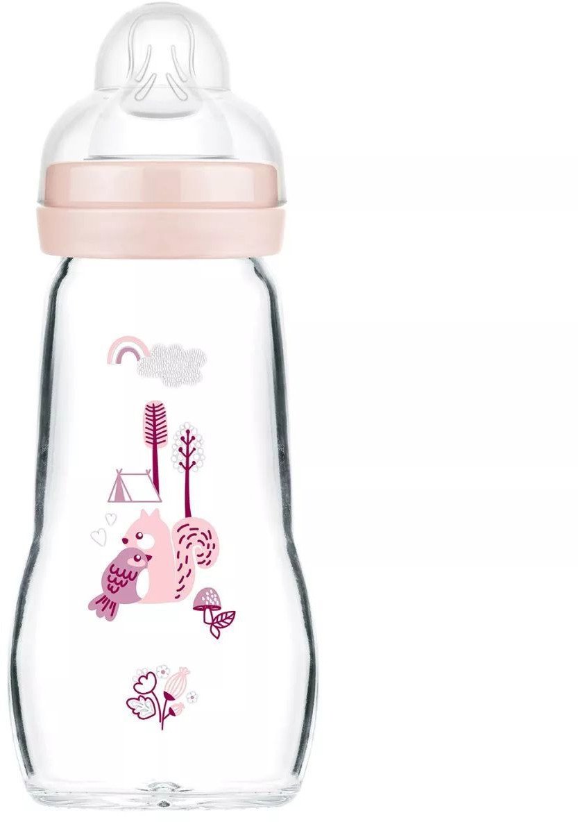 MAM Baby Szklana butelka 260 ml Feel Good FOREST Girl