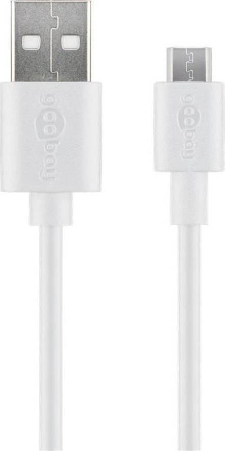 Kabel USB Goobay USB-A - microUSB 1 m Biały (4040849438370)