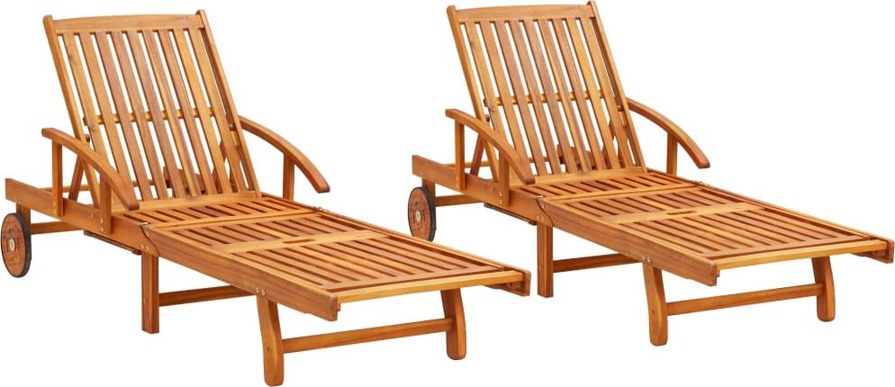 vidaXL Leżaki lite drewno akacjowe 2 szt.