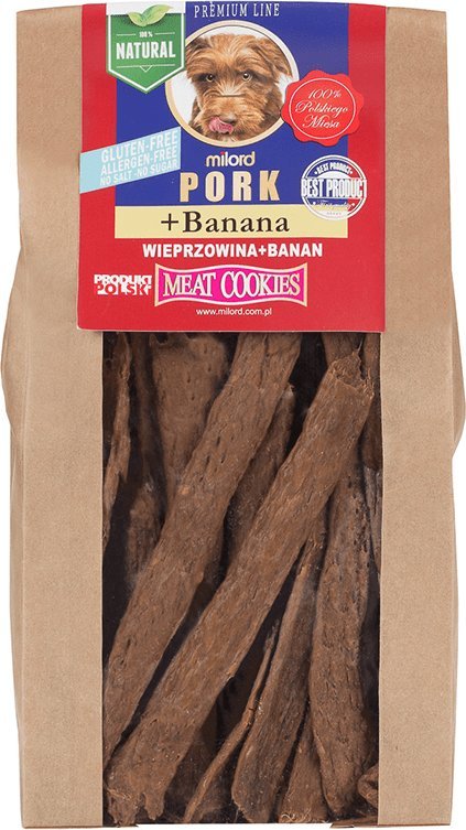 Przysmak dla psa - ciastka wieprzowina z bananem 80 g