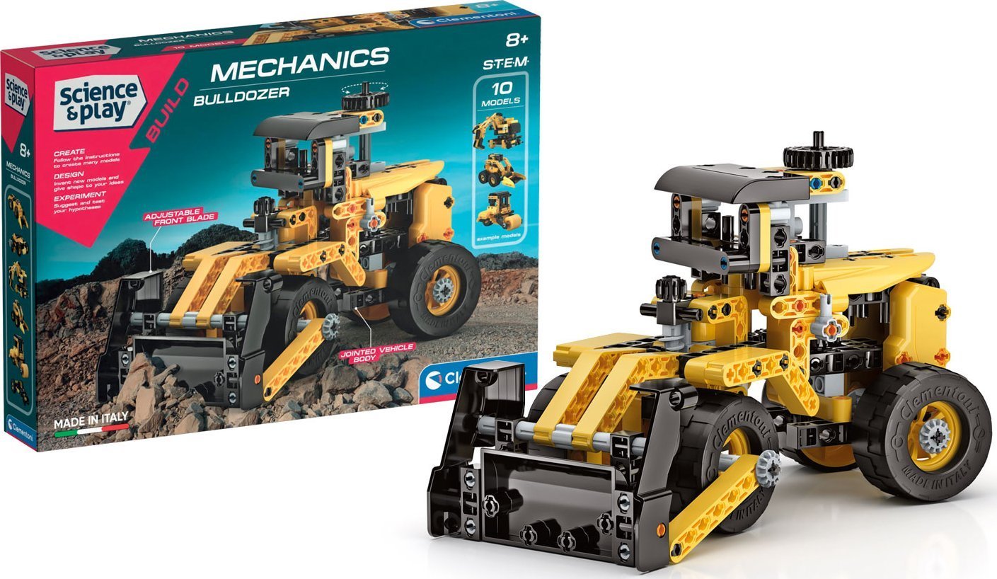 Clementoni Clementoni, Mechanics Laboratory, Bulldozer, Construction Set, For Boys, 8+ years, 200 pcs For Boys