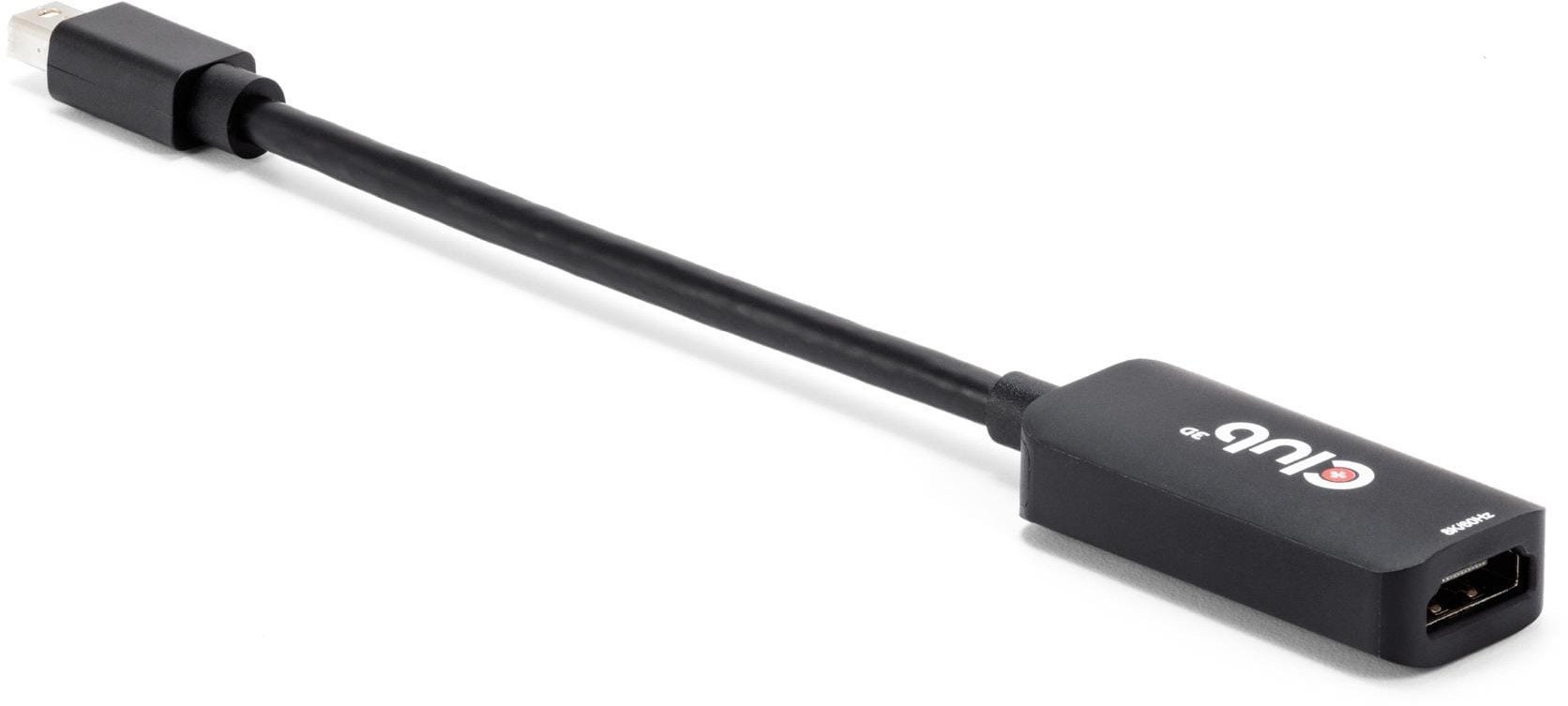 Club3D Adaptér miniDP 1.4 na HDMI, 4K120Hz nebo 8K60Hz HDR10+, M/F, 9cm