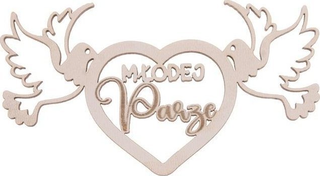 Drewniany napis - Młodej parze 5szt biały