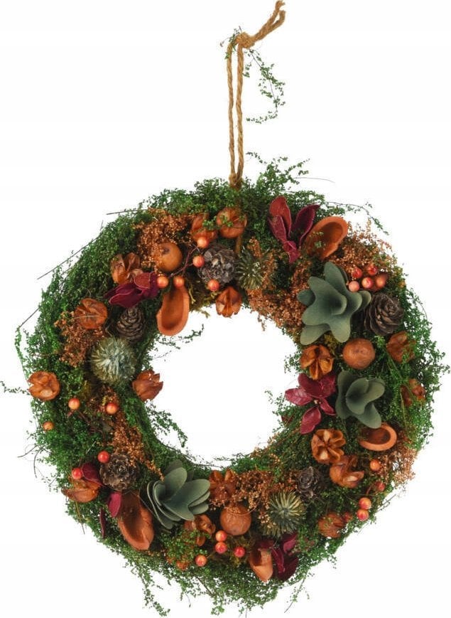 Dekoracja świąteczna Home Styling Collection Stroik wieniec jesienny, Ø 29 cm