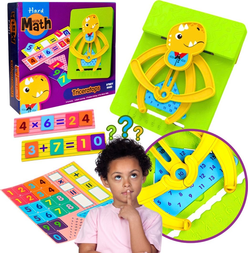 MATEMATYCZNY DINOZAUR DO NAUKI DODAWANIA I MNOŻENIA LICZYDŁO DLA DZIECI