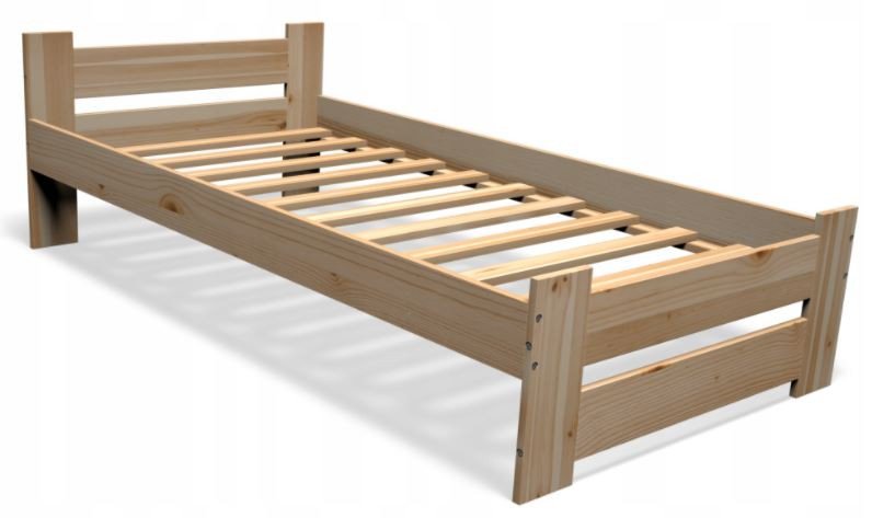 ŁÓŻKO DREWNIANE Sosnowe 80x200 + STELAŻ