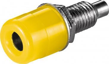 Goobay Gniazdo bananowe z gwintem - Wersja kolorystyczna Żółty