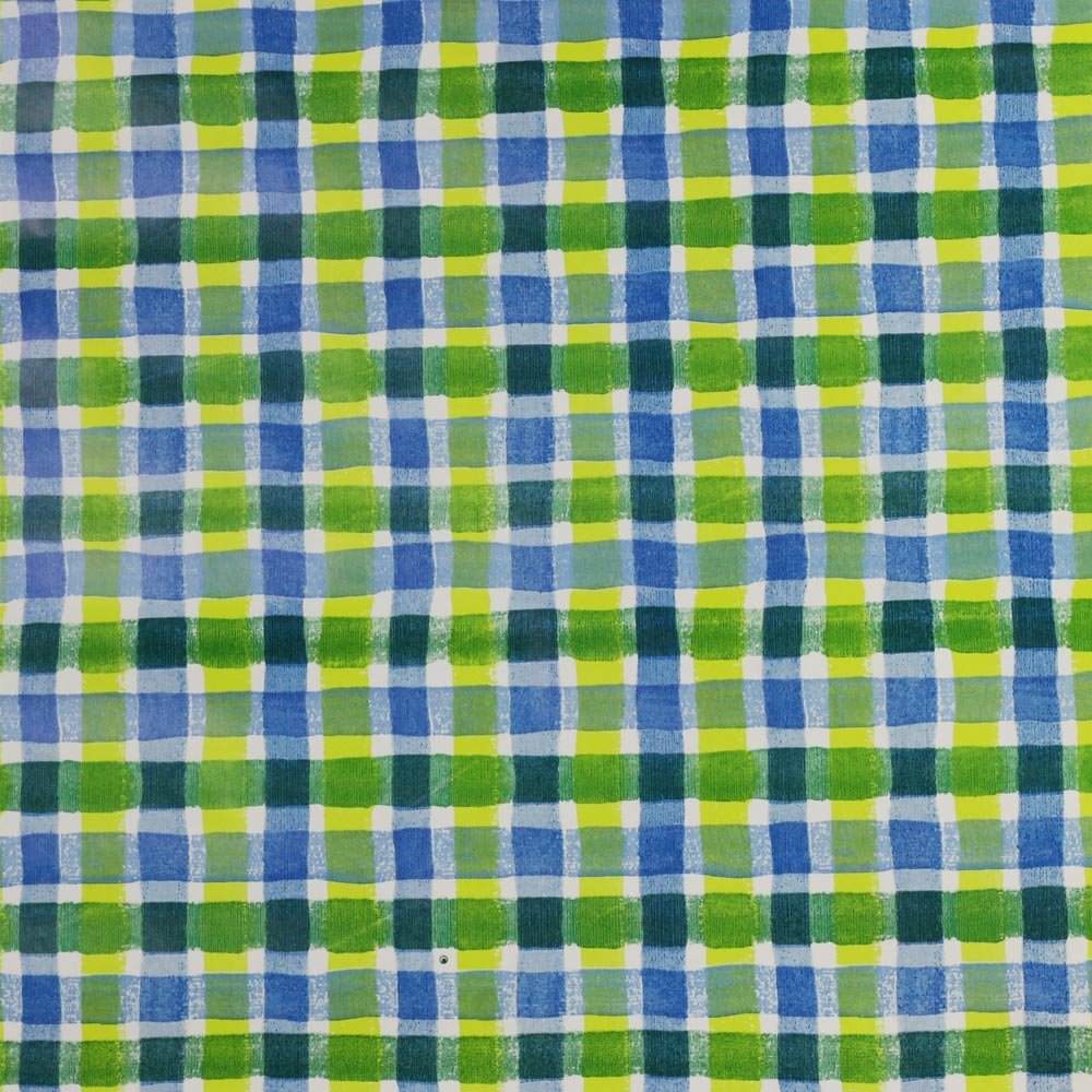 Papier do 70cmx5m Zielono/Niebieski-kratka 70m3