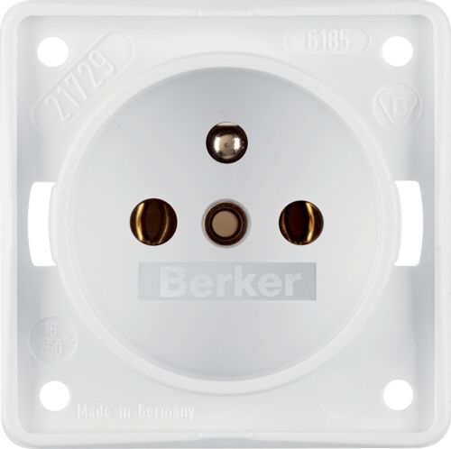 Berker Gniazdo pojedyncze Integro Flow z/u śnieżnobiałe mat (0961852502)