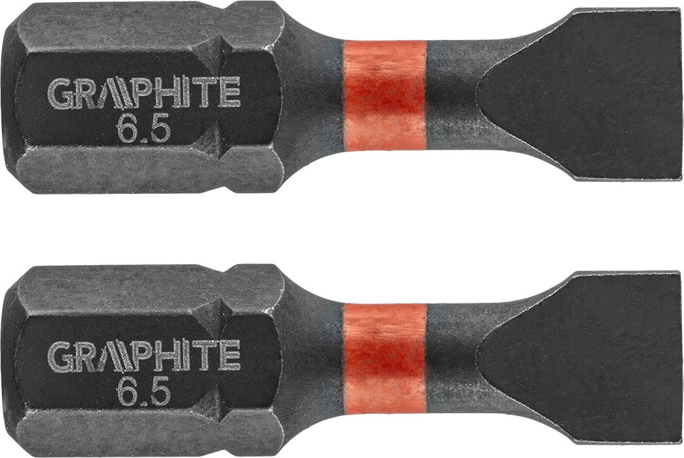 Graphite Końcówka wkrętakowa (Bity udarowe SL6.5 x 25 mm, 2 szt.)