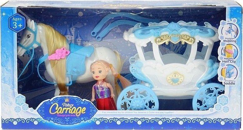 Karoca z koniem i lalką 7cm