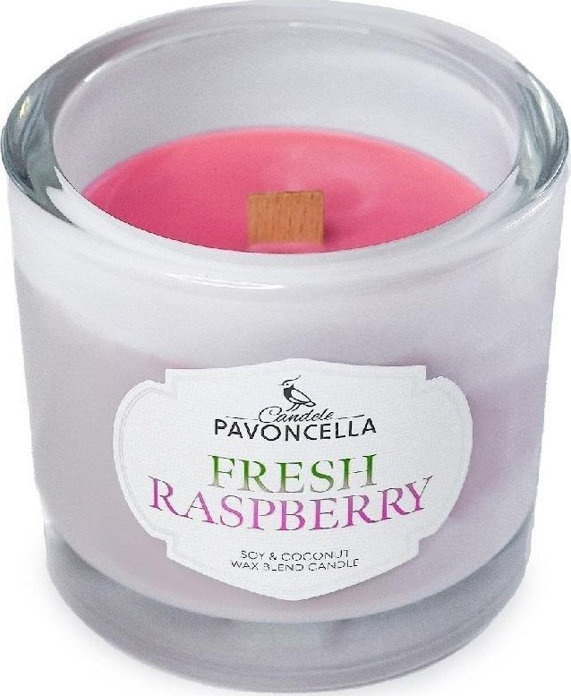 Świeczka sojowa Fresh Raspberry biała 170g