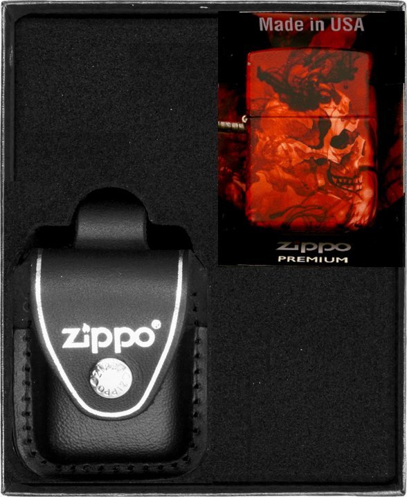 Zestaw ZIPPO Zapalniczka SPOOKY SKULL DESIGN Prezentowy No3