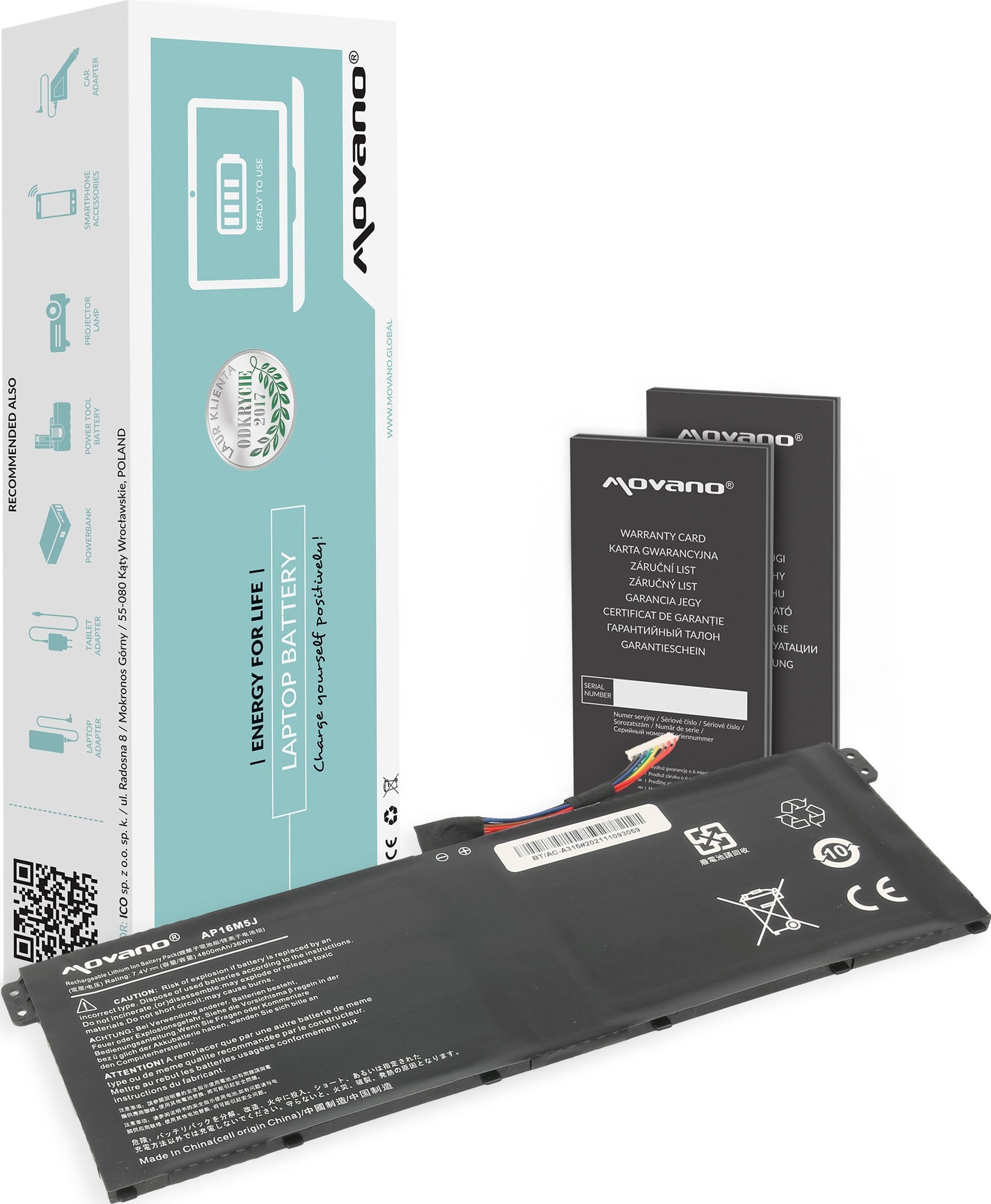 Bateria Movano Bateria AP16M5J do Acer Aspire 3 A314 A315 A317