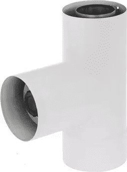 SpiroFlex 80/125-60/100 TRÓJNIK REDUKCYJNY DWUŚCIENNY Z DEKLEM BIAŁY!// RSK.SX-TDNV80/125TDRB