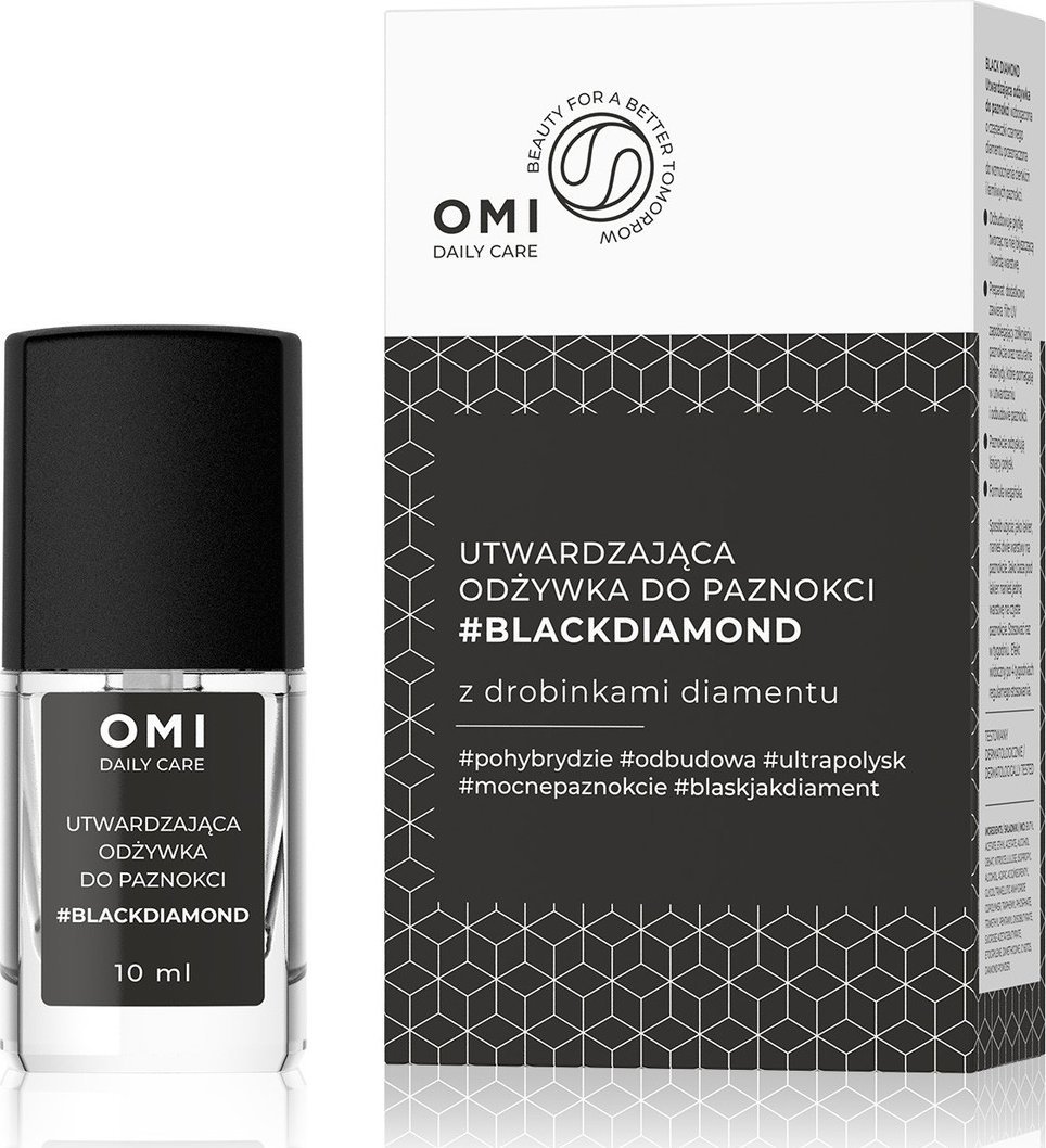 Allvernum OMI Daily Care odżywka do paznokci utwardzająca #blackdiamond z drobinkami diamentu 10ml