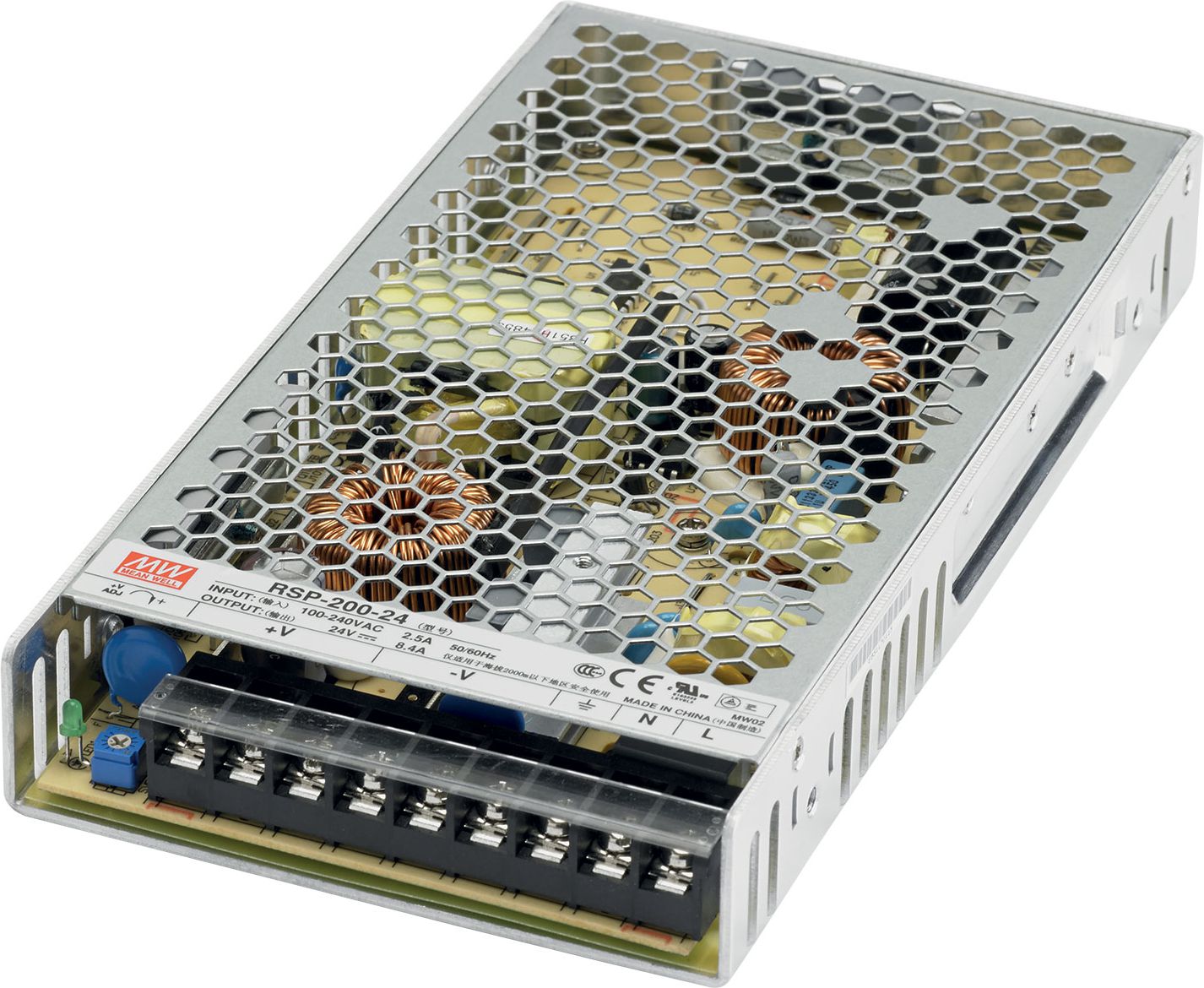 Mean Well Zasilacz do montażu wewnętrznego 24V 8,4A 201,6W (RSP-200-24)