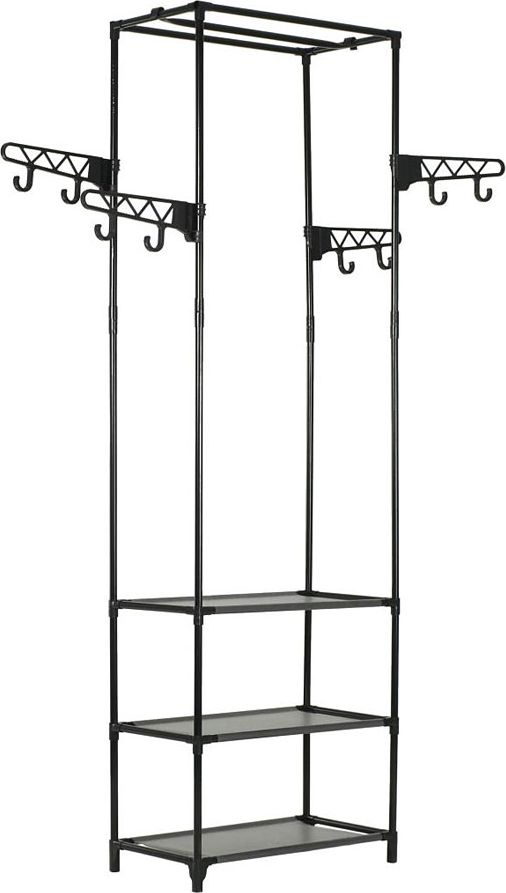 Elior Czarny wolnostojący wieszak na ubrania z półkami - Kepler 2X