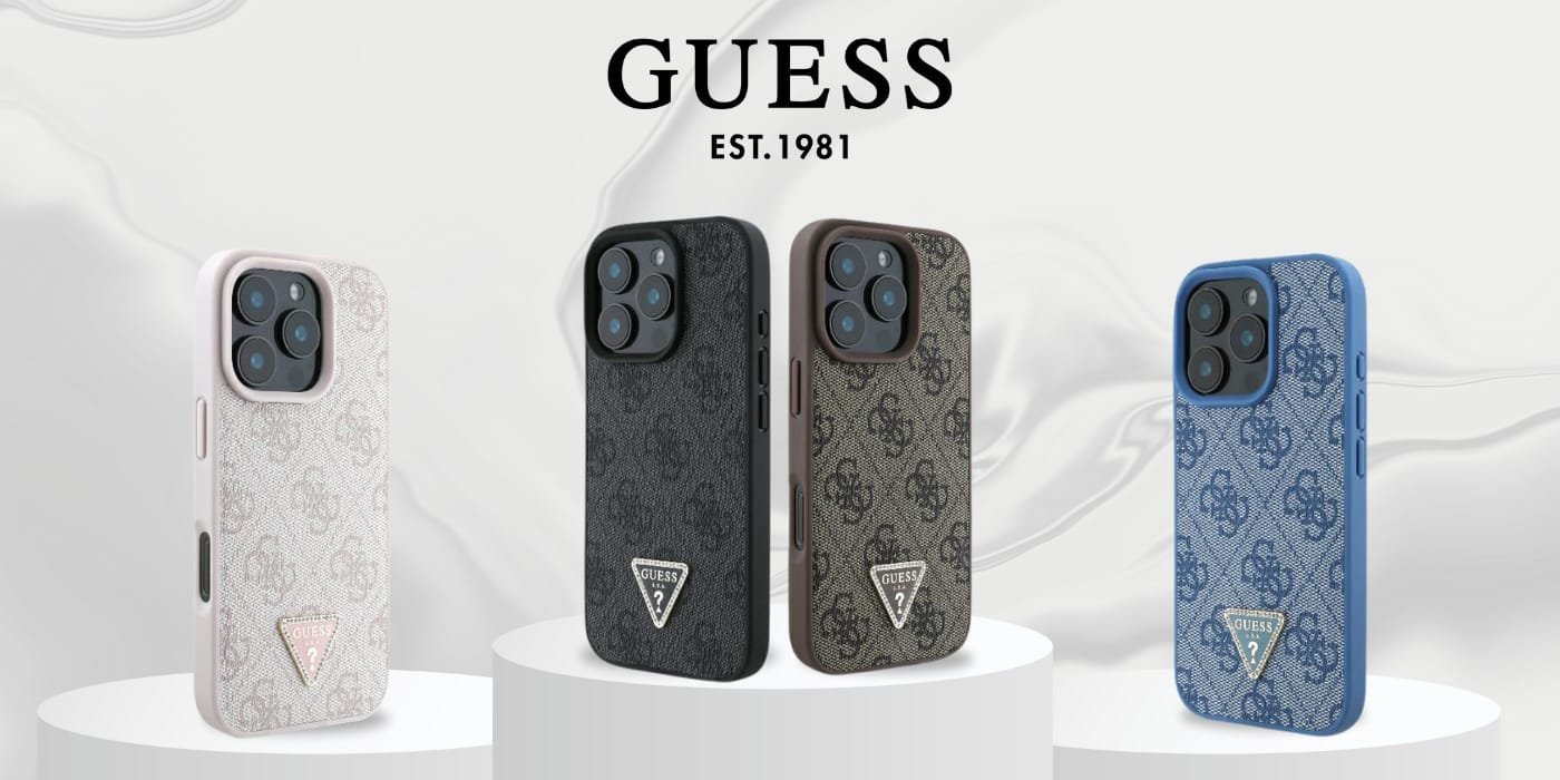 Guess GUHCP16SP4TDSCPB iPhone 16 6.1" niebieski/blue hardcase Leather Metal Logo Strass Crossbody