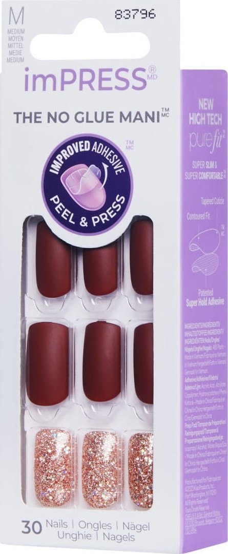 Kiss imPress Sztuczne Paznokcie samoprzylepne - KIMM010 (rozmiar M) 30szt.