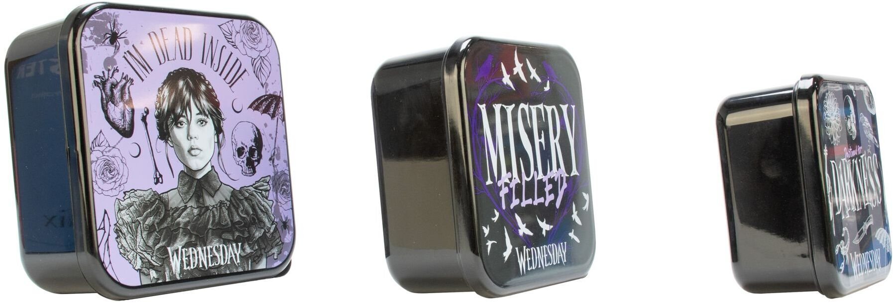 EXCELLENT HOUSWARE Thumbs Up WD718949 pojemnik do przechowywania żywności Kwadratowy Czarny, Wielokolorowy 3 szt.