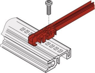 SCHROFF Standardowa szyna prowadząca SCHROFF, PC, 220 mm, szerokość rowka 2 mm, czerwona, 10 sztuk