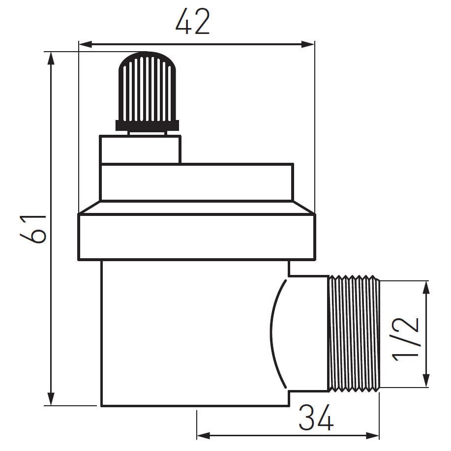 Ferro Odpowietrznik automatyczny boczny 1/2" (O15ASB)