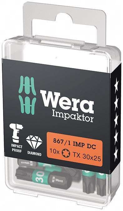Bit Impaktor 1/4" DIN 3126 C6,3 T30x25mm 10szt./opak. Wera