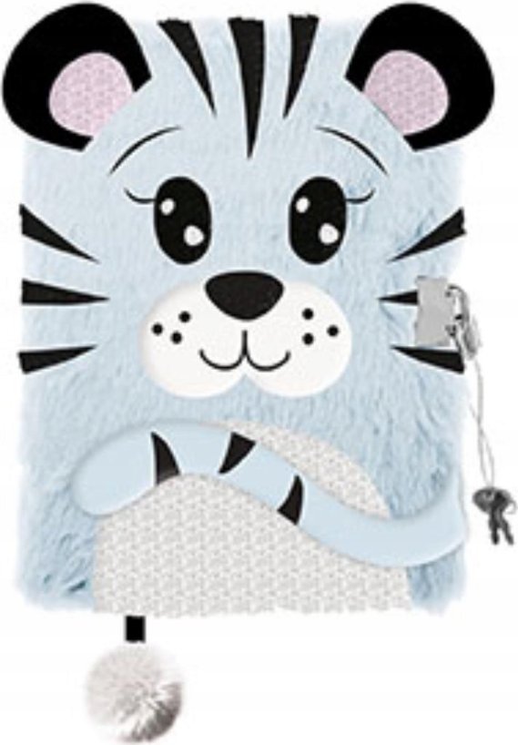 MAJEWSKI Pamiętnik z kłódką włochacz śnieżny tygrys A5 96 kartek