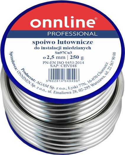 Onnline Spoiwo lutownicze/lut miękki Sn97Cu3 2,5mm 250g