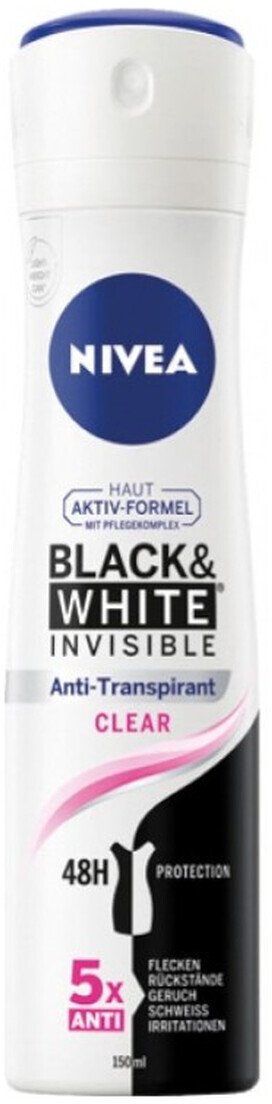 Nivea Black & White Invisible Clear antyperspirant w aerozolu 150ml
