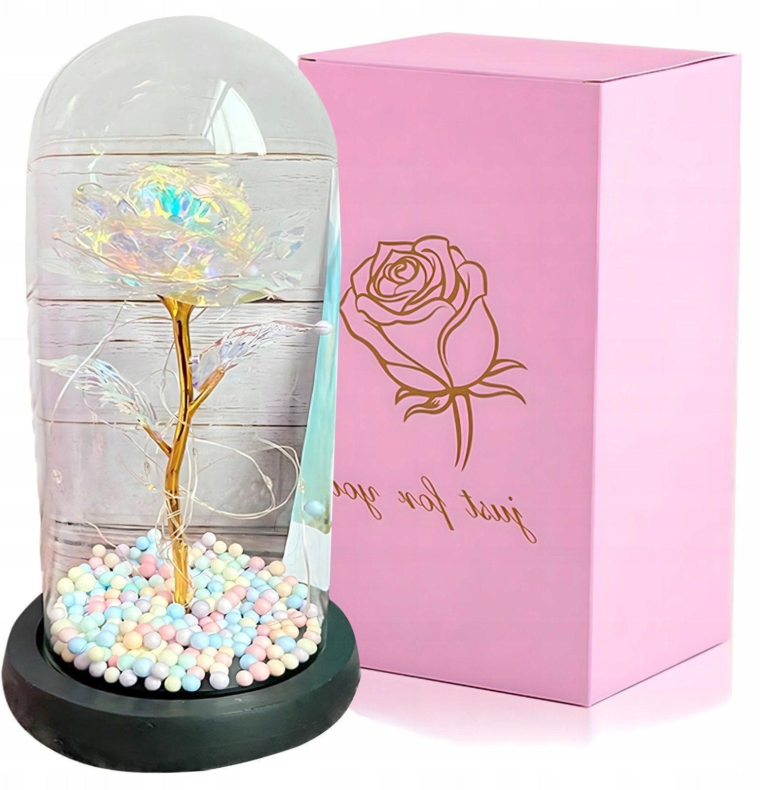 Extralink HOME WIECZNA RÓ?A W SZKLE?WIEC?CA LED RÓ?OWA W-861