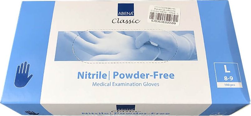 Abena rękawice medyczne nitrylowe 100 sztuk, rozmiar L (OS3557-3452)