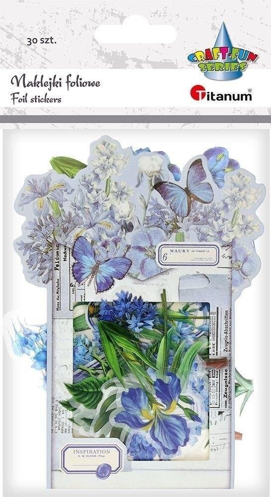 Titanum Naklejki foliowe Kwiaty niebieskie 30szt
