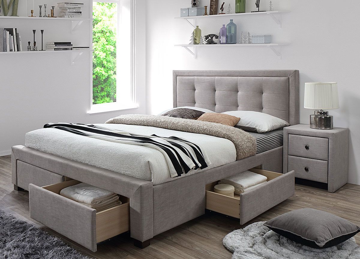 Elior Łóżko tapicerowane Devoro - beżowe