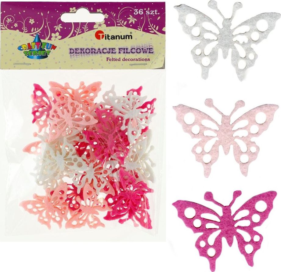 Titanum Filcowe motyle ażurowe 36szt