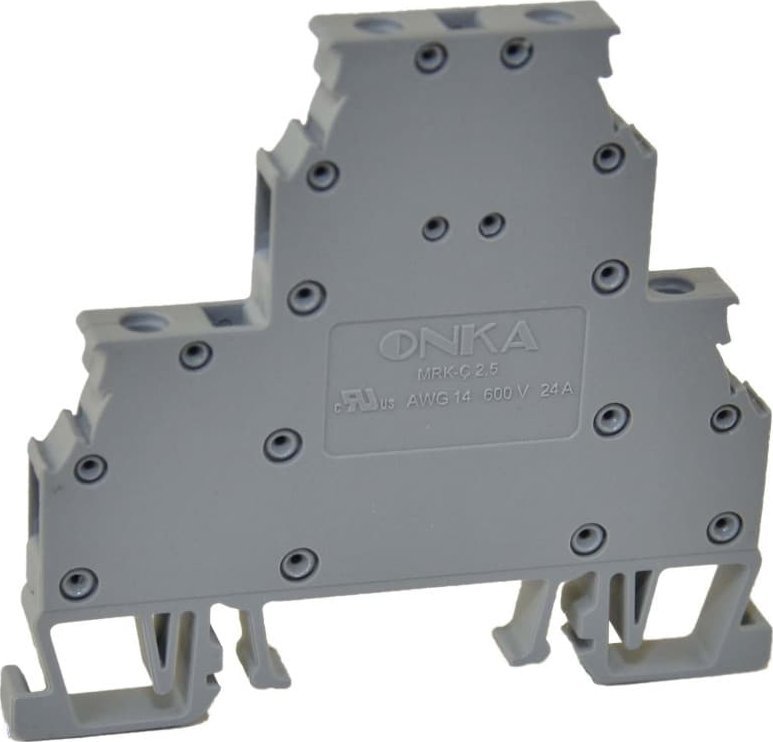 ONKA Elektrik Złączka uniwersalna śrubowa 2-poziomowa MRK-C 2,5mm2 szara T0-1612