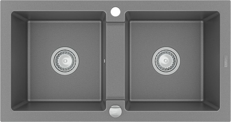 Zlewozmywak Mexen Mario zlewozmywak granitowy 2-komorowy 820 x 436 mm, szary - 6504822000-71