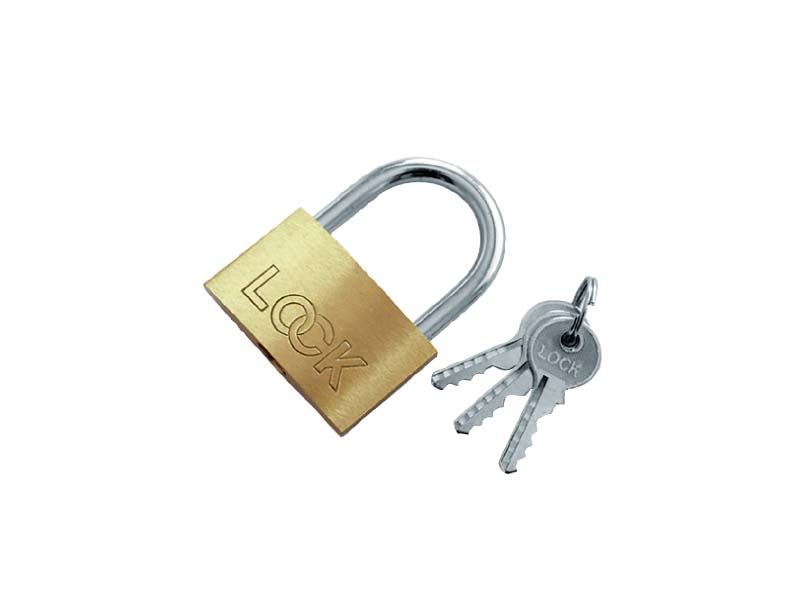 Modeco Kłódka LOCK mosiężna pałąkowa 50mm 6szt. MN-02-150