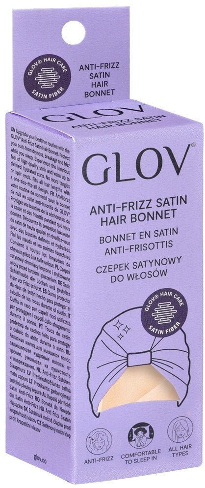 Glov Czepek satynowy chroniący kręcone i stylizowane włosy przed tarciem i puszeniem Champagne