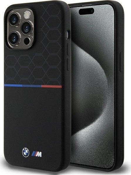 BMW BMW BMHMP15X22SMPK iPhone 15 Pro Max 6.7" czarny/black hardcase M Silicone Pattern MagSafe NoSize