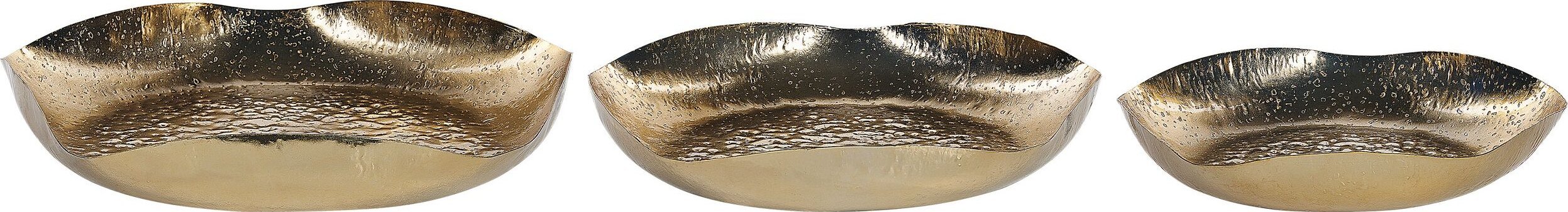 Beliani Zestaw 3 pater dekoracyjnych złoty UJUNG