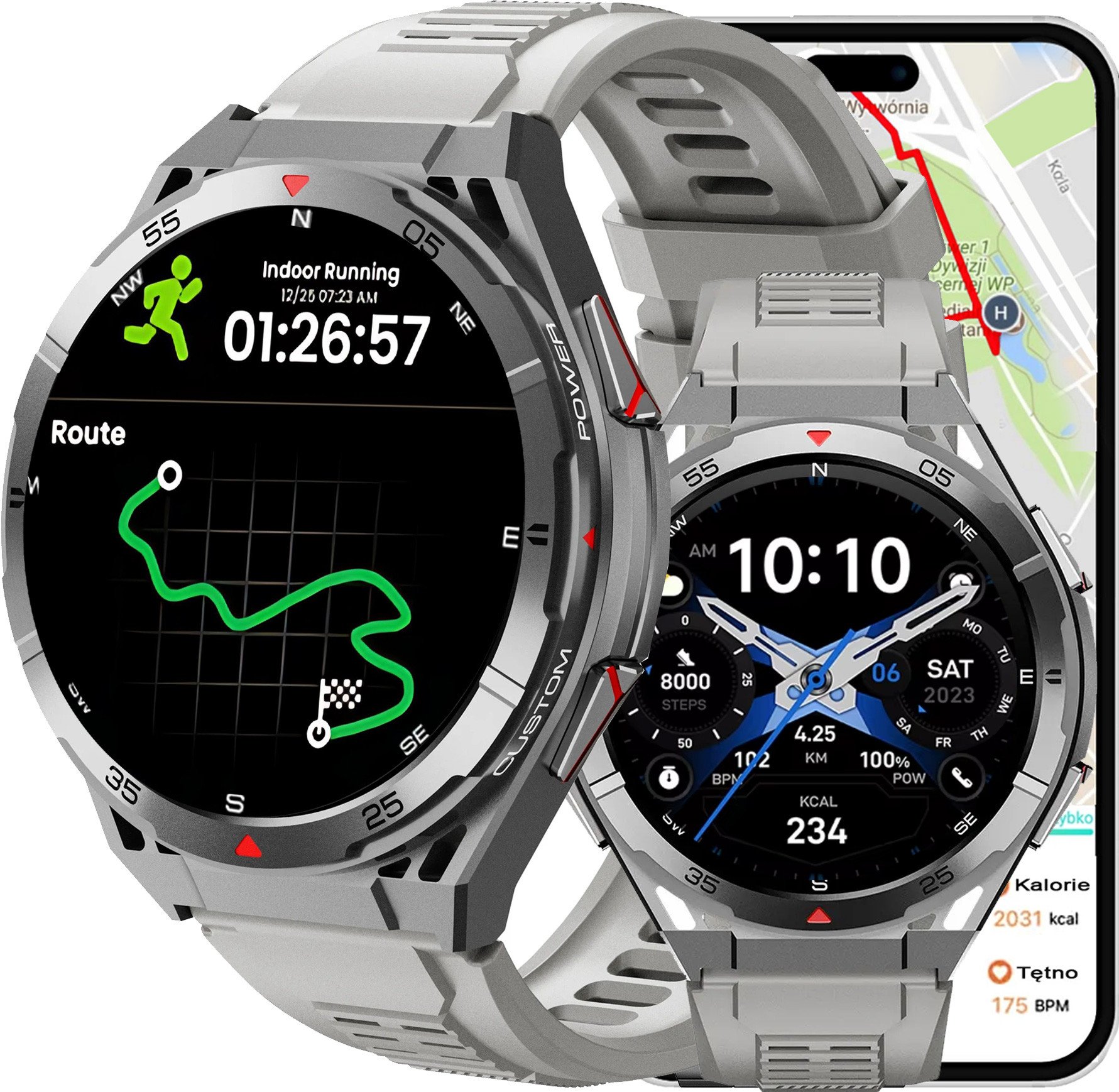 SMARTWATCH z GPS męski do biegania SPORT