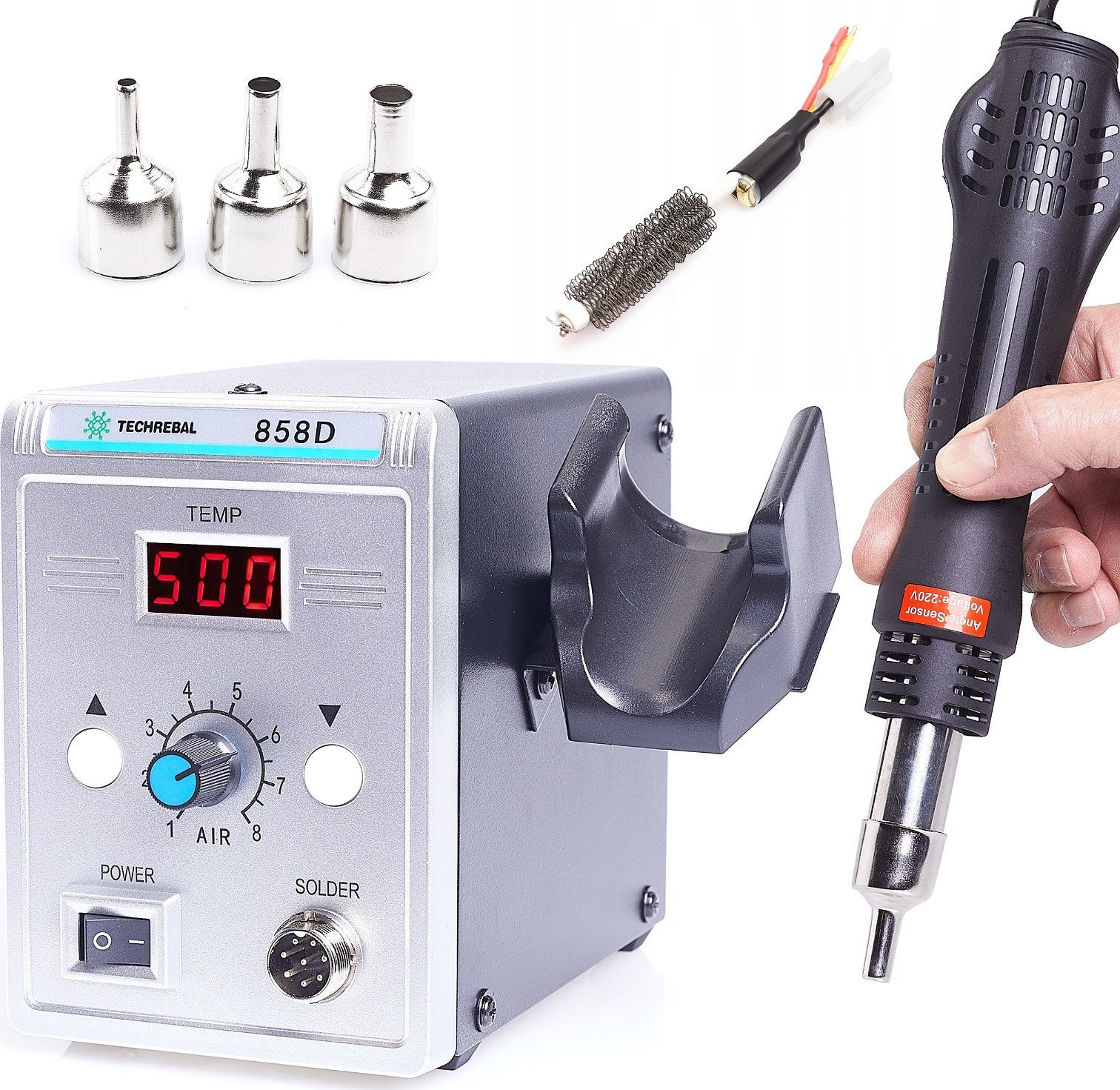 Spawarka Plastiku Stacja Lutownicza Techrebal 858D Zapasowa Grzałka Zestaw