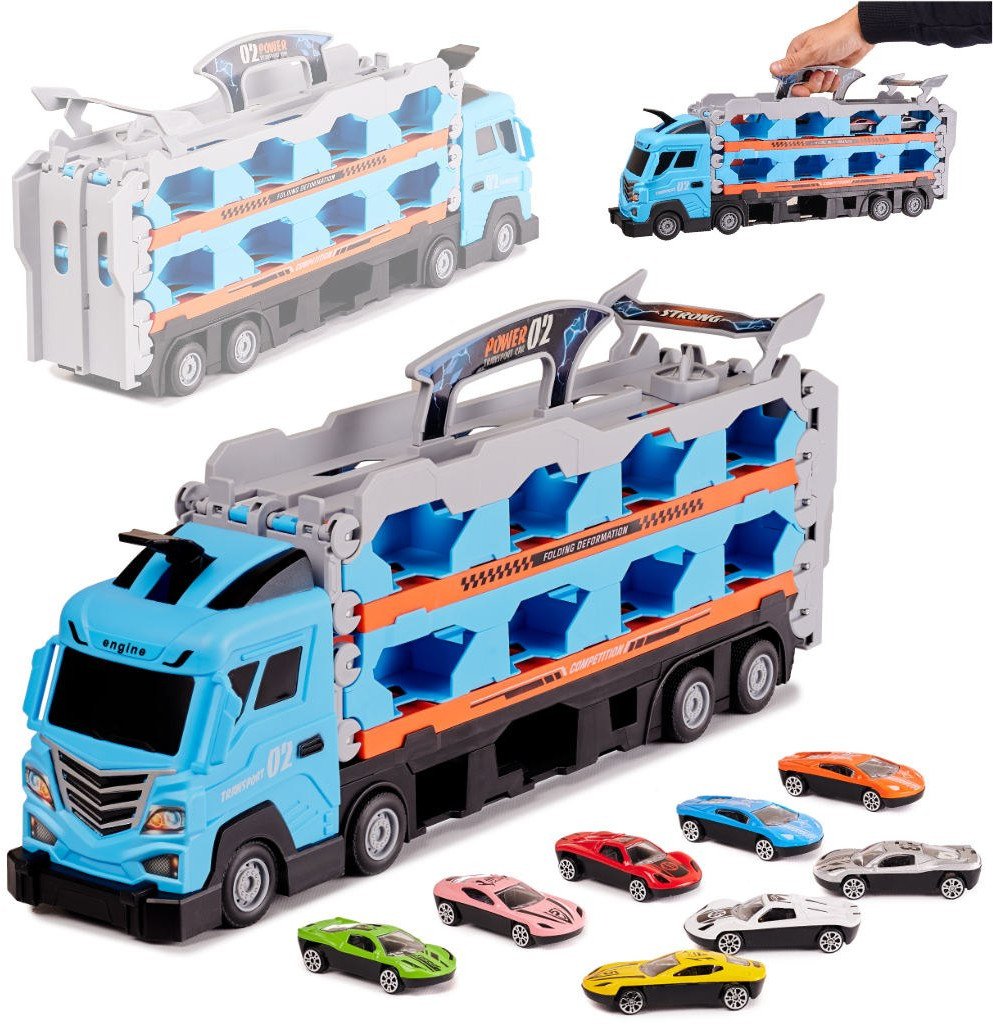 ZESTAW AUTEK LAWETA PODWÓJNY TOR SAMOCHODOWY 210CM WYRZUTNIA 8 PODJAZDÓW