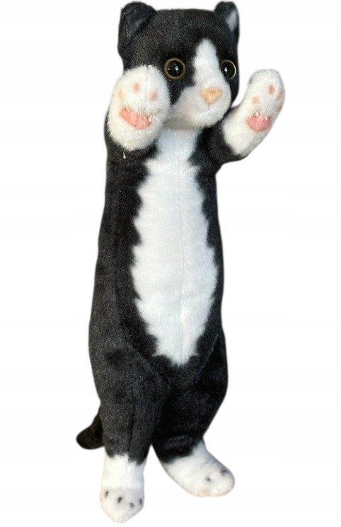Kot stojący czarno-biały 25cm