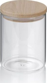 Kela Pojemnik Kela Amelie kuchenny, szkło borokrzemowe, drewniana pokrywka, śred.10 cm, wys.13 cm, 0,8 l