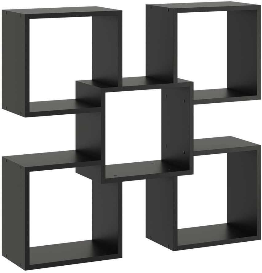 Ozdobna półka ścienna, wisząca, Marta, 98x18x91 cm, czarny, mat