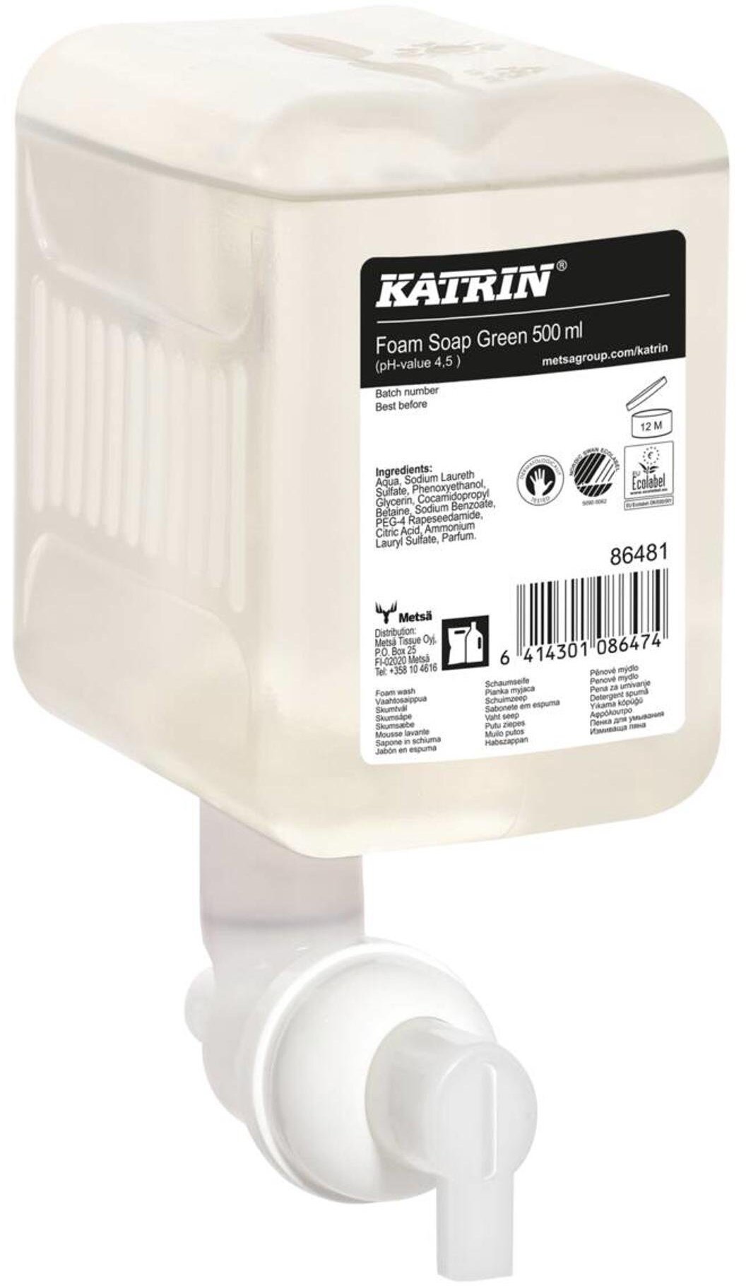 Katrin Foam Soap Green Pianka do mycia rąk o zapachu świeżej brzozy - 500 ml